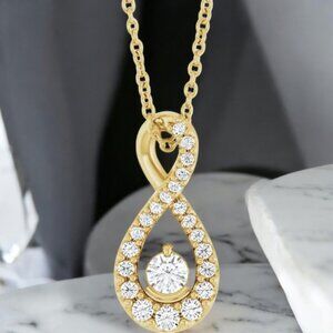 0.25 ctw Round Lab Created Diamond Pendant in 14kt Yellow Gold